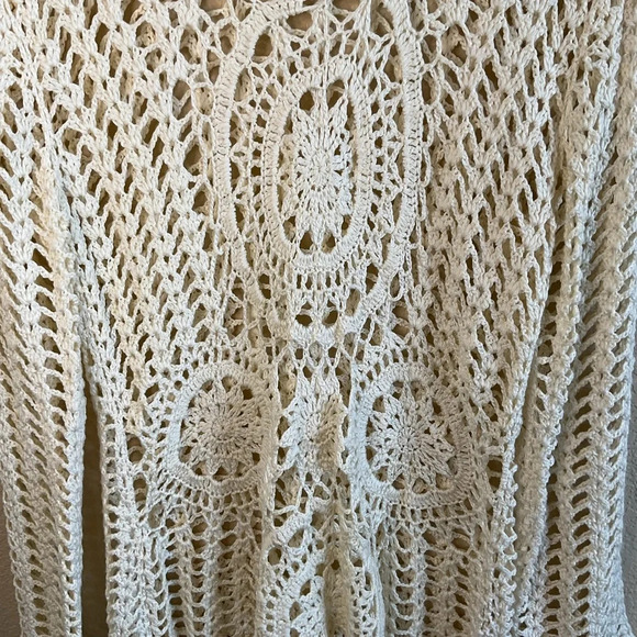 Urban Mango Womens 100% Cotton Floral Knit Sweater Size Large - Picture 3 of 5